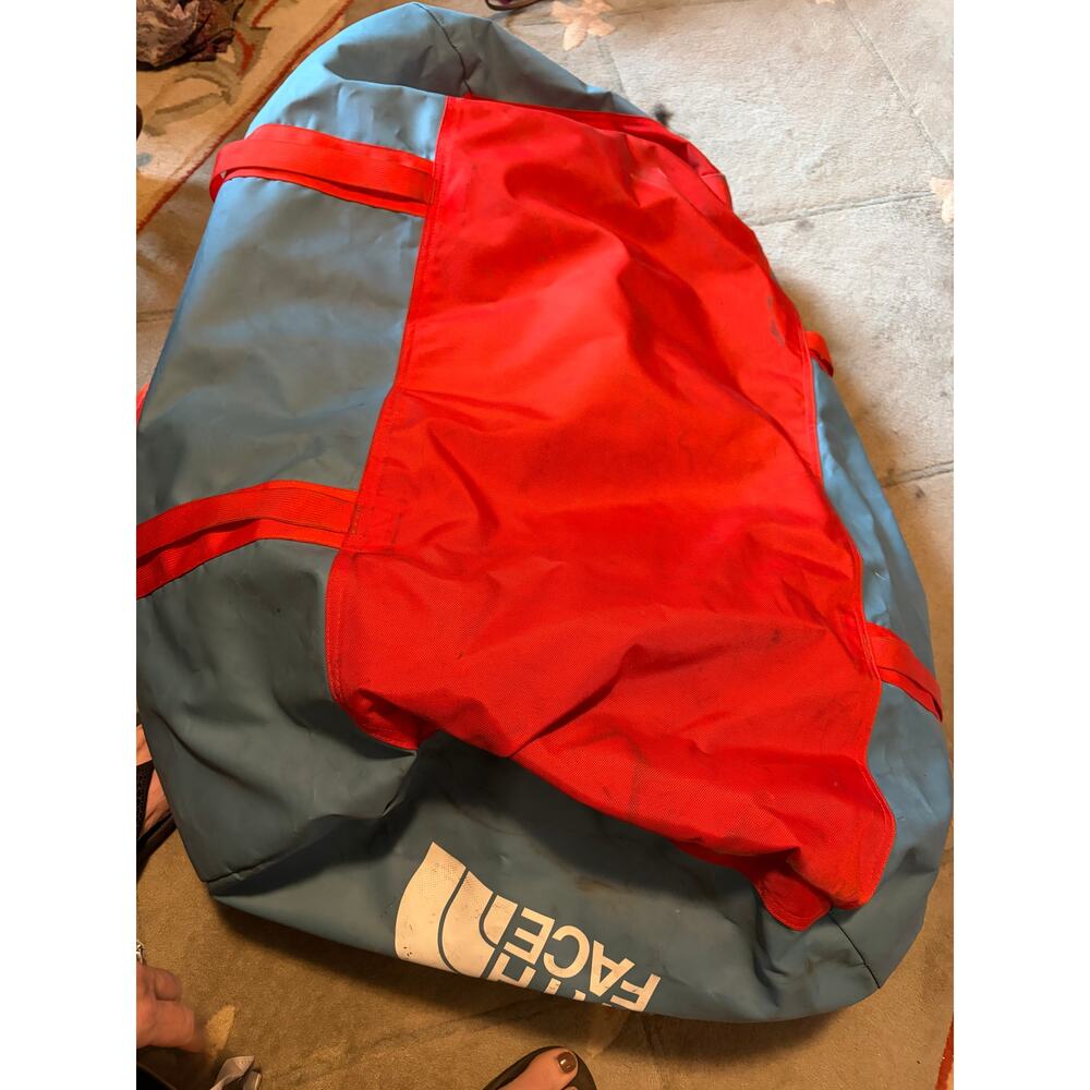 The North Face Base Camp Duffle Bag Large Blue Orange - Picture 9 of 14